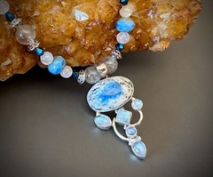 K2Blue, Moonstone and Sterling Pendant Necklace – FREE SHIPPING!