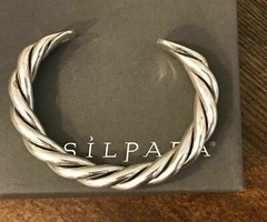 Silpada 925 Sterling Silver Cuff Bracelet B0014 RARE Twisted Cable Heavy