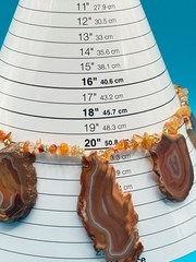 Artisan Made Agate Slice and citrine necklace 20in / 147 gm