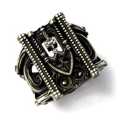Eden Bastion–Gothic Architectural Statement Ring, 925 sterling silver handmade,