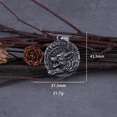 Fenrir Wolf-Amulett Necklace IN 10685.22oz Stainless Ø 1 15/32in With 23 5/8in