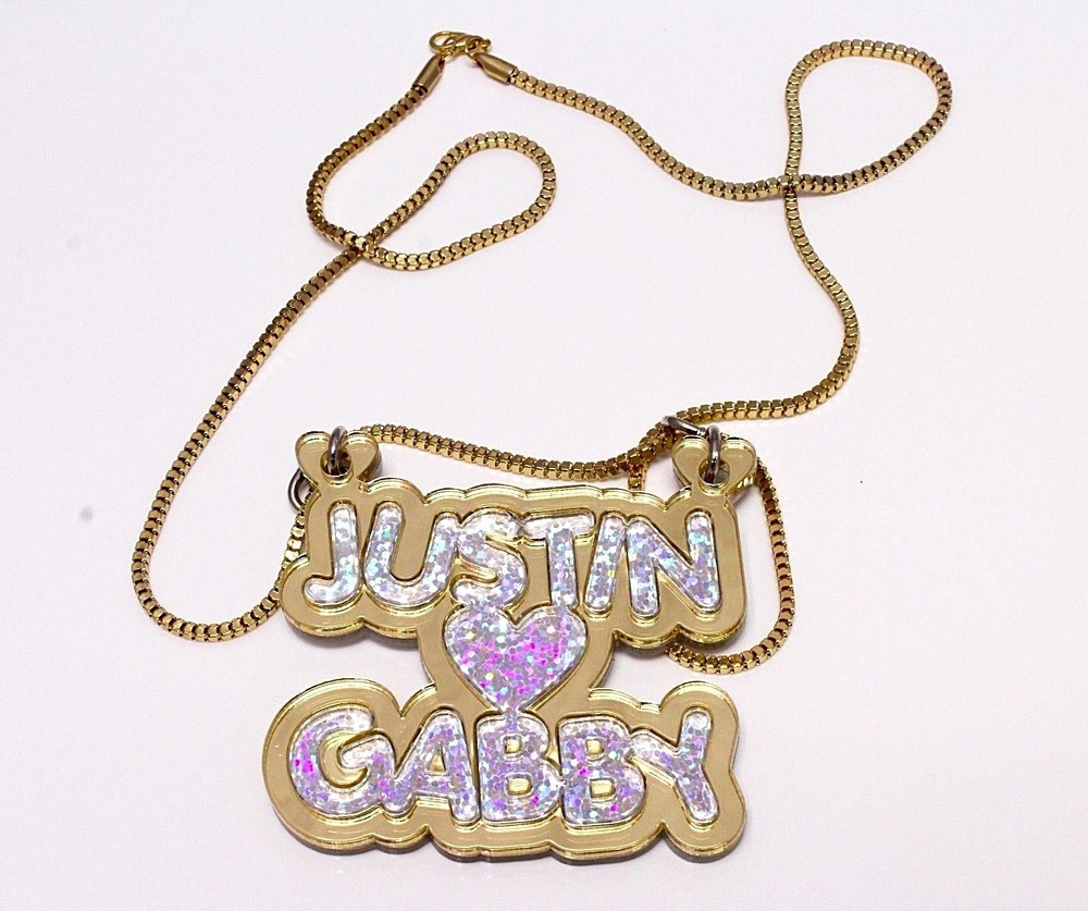 Custom Made Couples Necklace – Personalized Name Necklace – Mirrored Name Chain