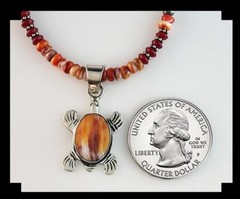 White Fox Creation: Adorable Sterling and Spiny Oyster Turtle Set