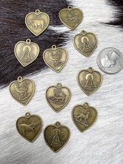 Guan Yin Pendant Kwan Yin Pendant 25 mm Heart Copper Charms DIY Making 10 pcs