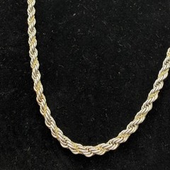 Tiffany & Co. 925 Sterling Silver 18K Gold Rope Chain Necklace 24″ 47.01g