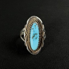 Vintage South Western Turquoise Sterling Silver 925 Ring Sz 6.25 Jewelry