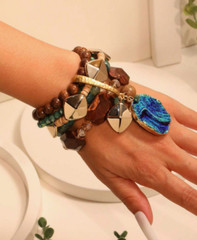 Stack Stretch Bracelet Summer Holiday Party 5 Ring Stacked Bracelet New Stacks
