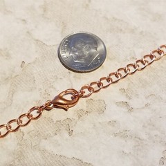 Solid Shiny Pure India Copper Metal 5x4mm Oval Link Curb Chain Necklace 18″ Long