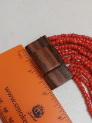 Summer Vibes Multistrand Coral Red Beads Necklace with Interlocking Wooden Clasp