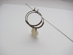 Pikake Flower Hoop Earrings Hawaiian Jewelry Antiqued Brass Boho Bohemian Beaded