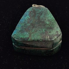 Green Chrysocolla Stone Pendant Trapezoid Shape Natural Gemstone Boho Charm 1.5″