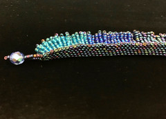 Beautiful Artist-made Woven Multicolor Blue Seed Bead Bracelet