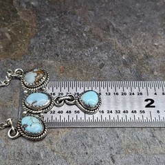 Golden Hills Turquoise Sterling Silver 4 Stone Necklace 18-20in Southwestern