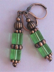 assorted CRYSTAL CUBES COPPER earrings handcrafted CHOOSE XXS