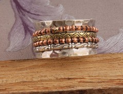 Solid 925 Silver Copper Brass Minimalist Healing Ring Handmade Unisex Thumb Ring