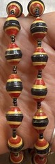 Bead For Life Beaded Paper Necklace Red Yellow Black 18in Barrel Women