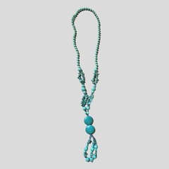 Blue Howlite Turquoise Chip Beaded Y Drop Necklace 30 Inches