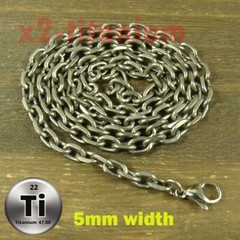Pure Titanium 30 inch Anchor chain 5mm width necklace anti-allergy XH399