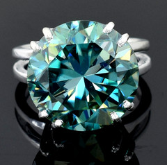 RARE 9.00 Ct Blue Diamond Solitire Ring – FREE Diamond Studs ! Free Tariffs.