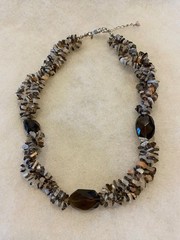 Sajen Faceted Smokey Quartz & Chip Necklace – 18 In. Long with 2 In. Extender