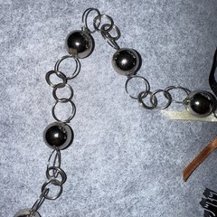 Vintage Folk Art Wooden Cat Charm Necklace