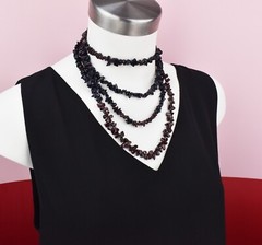 Super long necklace, unique unusual stone necklace, extra statement bib necklace