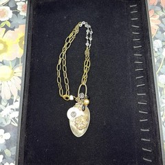 Adorned Crown Jewelry assemblage spoon watch face crystal cluster necklace