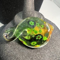 Beautiful Unique Handmade Multicolored Glass Sea Turtle Flower Pendant