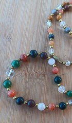 28″ Multi Gemstone Beaded Necklace Amethyst, Citine , Quartz