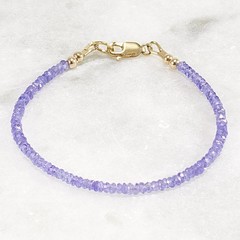 Tiny 2mm Tanzanite Bracelet, Delicate Gold Filled or Silver