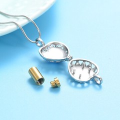 Birthstone Heart Urn Necklace for Ashes Crystal Cremation Jewelry W/vial Jewelry