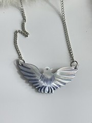 Mother Of Pearl Dove Necklace Gray/blue