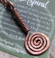 1 Pc Pure Copper Healing Spiral Pendant Locket, Jewelry, Spiritual Kriya