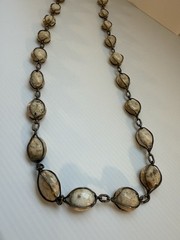 Vintage Mexican Sterling Silver CJC Wire Wrapped Jasper Necklace 140g Artisan 37