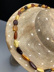 Amber Bead Baltic Sea Graduated Natural FOUR Color Necklace Handmade 44.5cm 8g