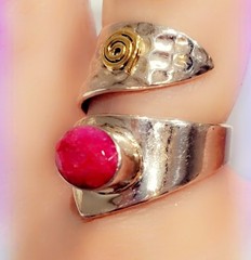 Faceted Ruby Free Size Adjustable Sterling Silver Gemstone Ring