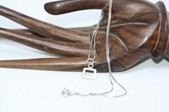 Real Sterling Choker Silver Link Pendant Necklace 40CM 16″ 1 MM Box Chain New
