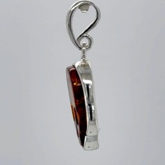 Cognac / Brown BALTIC AMBER Dead Skull Pendant 925 STERLING SILVER Tibuki #9036e