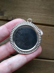 10pc 30mm Round Cabochon Base Setting Pendants Glamorous Silver Tone resin mold