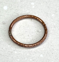 Copper Ring Stackable Hammered Rings band Size 6.5 Wedding Ring Unisex thin 2mm