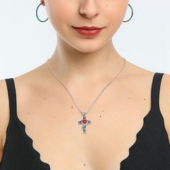 Cross Cremation Jewelry for Human / Pet Ashes Stainless Steel Ashes Urn Necklace