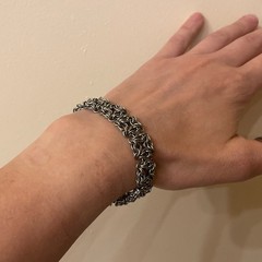 Molecule Chainmail Bracelet Stainless Steel Science Inspired Industrial Geek Gif