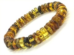 AMBER BRACELET Gift Tablet Donut Baltic Beads Genuine Authentic Jewelry 19g10997
