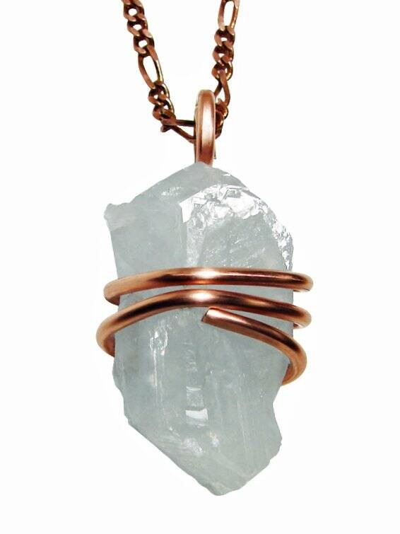 Raw Polished Celestite Angel Communication Faith Pendant Chakra Necklace #26