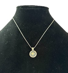 VTG Handmade 999 Sterling Silver Wax Seal Star Pendant With 925 Chain 10g