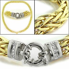 Genuine Natural Diamond Wheat Spiga Chain Necklace Real 14K Yellow White Gold