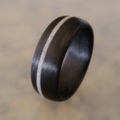 Carbon Fiber Legacy Ring with diamond inlay– Made in USA- sizes 4-16