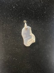 Natural Untreated Polished Chalcedony Pendant Gold Plated 18K Bail