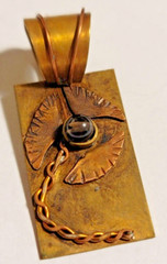Handmade Black Quartz Mixed Metal Rustic Flower Pendant 100% TO CHARITY