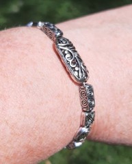 Handmade Jewelry Bracelet, Silver Colored Metal Beads